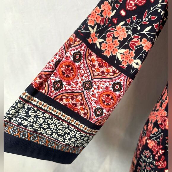 Enfocus Studio black and pink boho floral print shift dress size 6P - Picture 3 of 8